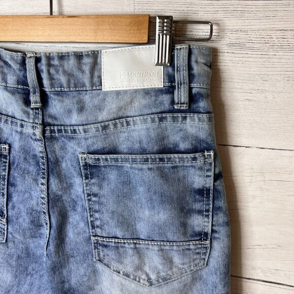 Southpole Jeans Mens Size 29X30 Blue Skinny Paint Splatter Medium Wash Denim - Picture 13 of 15